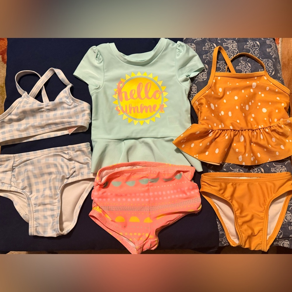 Colorful Baby Girls Swimwear Sets of 3 size 12 months